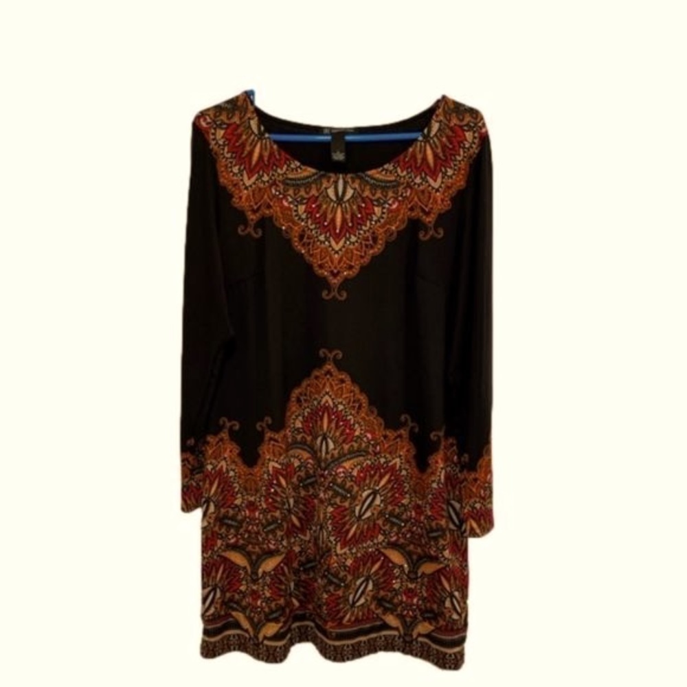 INC petites fall/winter style dress in pretty brown/orange shades size PL